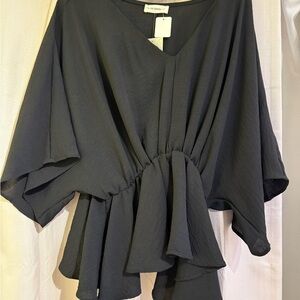 Elegant Black Peplum Blouse